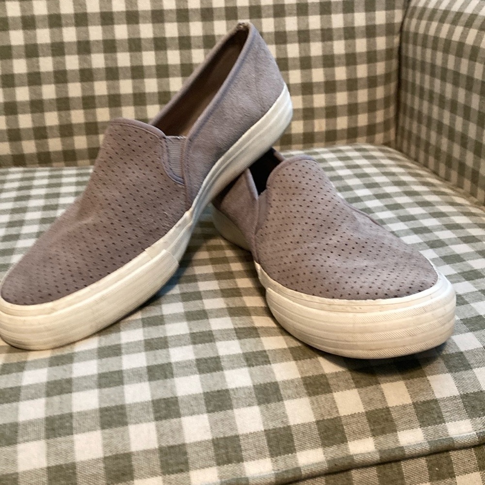 Keds women’s gray suede slip ons